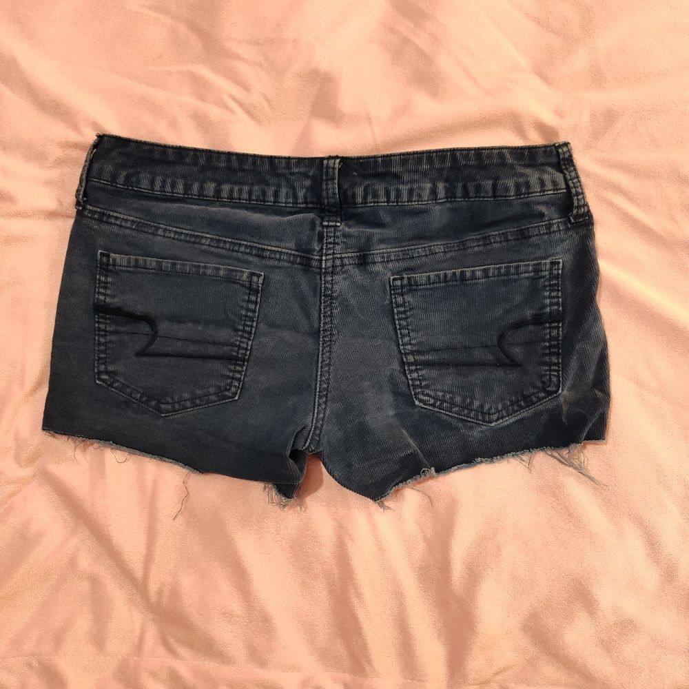 American Eagle Outfitters Shorts Womens 8 Navy Blue Stretchy Corduroy Cutoffs